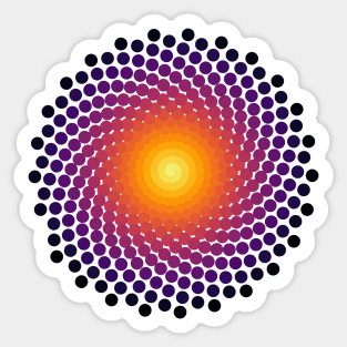 Dot Mandala | Dark Volcano Yellow Red Black Sticker